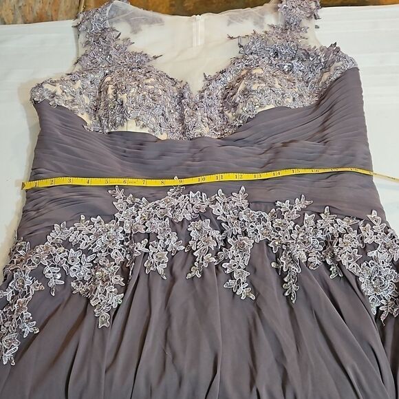 Gray Illusion maxi gown size 18W - Picture 10 of 11